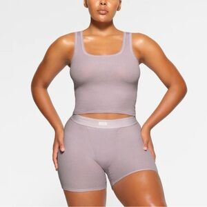 Skims Cotton Rib Boxer + Tank set! LIGHT PURPLE SET